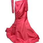 Sherri Hill Long Sleeve Lace Crop Top Full Length Mermaid Train Skirt Pink 10 Photo 3