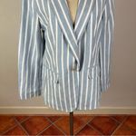 Loft Petite Striped Linen Blend Modern Blazer Photo 3
