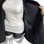 EXPRESS Womens Wool Blend Jacket Belted Asymmetrical Zip Trench Coat Black XL Photo 8