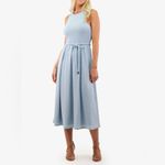 Michael Kors Pastel Blue Smocked Midi Dress Photo 2