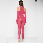 Maniere De Voir Pink Knitted Contour Jumpsuit with Sleeves Photo 3