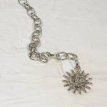 Silver Tone Celestial Moon Stars One Size Adjustable Chain Link Belt Photo 2