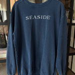 Seaside 30A comfort colors crewneck pullover navy sweatshirt long sleeve unisex Blue Size M Photo 0