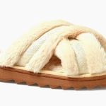 Dearfoams Astrid Crossband Slides Creme Brulee size XL Photo 0