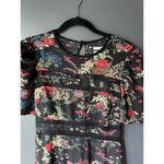 Urban Outfitters  Black Floral Midi Dress with Short Sleeves Photo 3