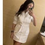 MARISSA WEBB White Denim Wide Belt Shirt Short Sleeve Mini Dress Size 8 Photo 11