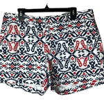 Tommy Hilfiger  Red White And Blue Aztec Print Cotton Mid Rise Shorts Size 12 Photo 0