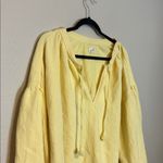 Aerie  Easy Street Yellow Terry Popover Sweatshirt Balloon Sleeve Cozy Size XL Photo 3