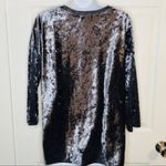 Cherish  Front Knot Sweatshirt Crushed Velvet Top Ice Blue S Photo 3