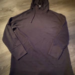 Fabletics  charcoal black scuba neck women’s medium hoodie, front kangaroo pocket Photo 0