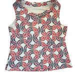 Boden‎ Women's Rollneck Martha Sleeveless Top Floral White Pink Navy Blue 14 Photo 8