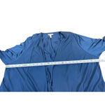 Susan Graver  Blue Liquid Knit Sheer Hem Waterfall 3X Cardigan Open Front Top Photo 7