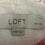 Ann Taylor LOFT Women's White Floral Crew Neck Pullover Sweater Top Size XXS Photo 3