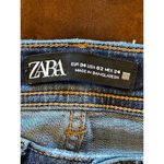 ZARA  Blue Medium‎ Wash Denim Distressed Raw Cut Hem Skinny Jeans 2 Photo 10