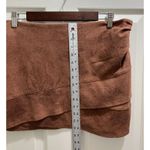 Free People  Summer Love Vegan Suede Mini Skirt Size 12 Brown Modern Cowgirl Photo 7