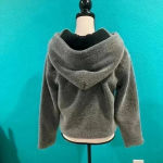 Reformation  grey fuzzy zip up hoodie in size xs Photo 1
