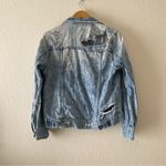 Refuge  Light Wash Distressed Denim Jacket with Holes Photo 2