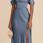 Birdy Grey  Dress French Blue Matte Satin Dress Photo 0