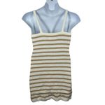 Aerie White & Tan Striped Cutout Tank Dress Medium Boho Summer Festival Style Photo 7