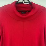 The Limited  Cowl Tunic Sweater Sz 1X Gold Button Garnet Holiday Preppy Office Photo 2