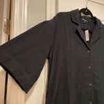 Madewell NWT Size XS Black Crinkle Cotton Soft Gauze Cover-Up Mini Shirtdress Photo 3