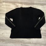Westport 1962 Black with Round Gold Studs and Cold Shoulders Long Sleeve Sweater Photo 6