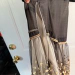 SIZE: S/M Elegant Black & Gold 100% Silk Dress Embroidered Mesh Overlay Cocktail Size undefined Photo 5