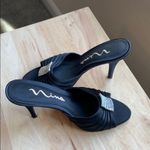 Nina black crystals embellished satin leather Y2K formal semi formal size 8 Photo 8