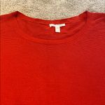 Eileen Fisher  Organic Cotton Knit Hi Lo L/S Tunic Postbox Red Size LARGE *flaw Photo 2