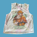 Women's Smokey Bear Tie Dye Cropped Tank Top 🔥 Pink Size XS Photo 0