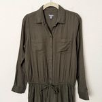 Aerie [] Olive Green Utility Collared Jumpsuit Elastic Waist Casual Easy Sz Small Photo 2