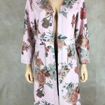 Joan Vass Floral Faux Suede Open Front Jacket NWT Medium Photo 9