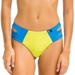 Aviator Nation  HI-WAISTED SIDE CUT OUT COLOR BLOCK BRIEF BIKINI BOTTOMS size xs Photo 0