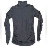 Isabella Oliver Maternity Turtleneck Shirt Ruched Sides Long Sleeve Women Size 1 Gray Photo 0