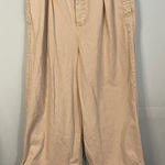Free People  Wide Leg Cropped Utility Pants Khaki Tan Women's Size Medium Photo 0
