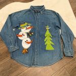 Unique Vintage Vintage Christmas Denim Shirt Photo 0