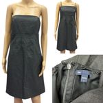 Gap Black Metallic Silver Strapless Spaghetti Strap Dress Womens 4 Photo 1