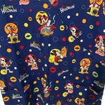 Disney  Halloween Scrub Top Shirt XL Blue Mickey Minnie‎ Donald Duck Halloween Photo 2
