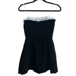 Amanda Uprichard  Kerry Strapless Skort Romper Dress In Black & Ivory Photo 6