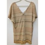 PilyQ  Women's BEACH COVER UP SHIMMER STRIPE GOLD TUNIC XS Retail $144 NWT Photo 10