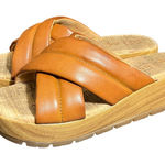 Kork-Ease Korks Faithe Brown Platform Wedge Slides Sandals Boho Crossover Womens 7 Photo 0