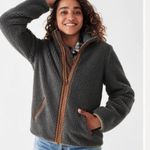 Faherty Ashbury High Pile Fleece Gray Zip Up XXS Photo 3