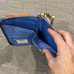 Spartina 449 Spartina Phone Wristlet Wallet Navy Orange Leather Linen Coastal Grandma Photo 7