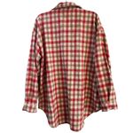 Boutique Flannel Shacket Shirt Jacket Red Tan Cream Plaid Tartan 2X Plus Size Unlined New Photo 1