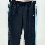 Nike Black Blue Side Stripe Polyester Windbreaker Capri Pants Women Size Medium Photo 6