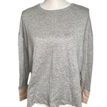 Akini Long Sleeve Sweatshirt Sweater Gray and Pink Side Slit Women's Size XS Photo 0
