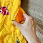 Socialite  Yellow Floral Front Tie Romper with Pockets Size M NWT Photo 5