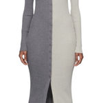STAUD - Shoko Sweater Dress Gray Colorblock Midi Sz M Photo 0
