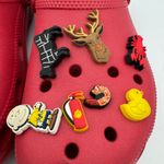 Crocs  Classic Clog Red Size W9 M7 with Rare Jibbitz Charms Custom Decorated Photo 4