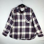 Aerie  Anytime Fave Flannel Shirt Oversized Navy/Red/White Plaid Women’s Medium Photo 1
